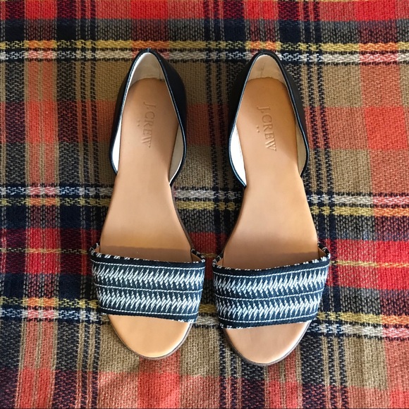 J.Crew Factory Morgan Peep-Toe Flats EUC - Picture 2 of 7